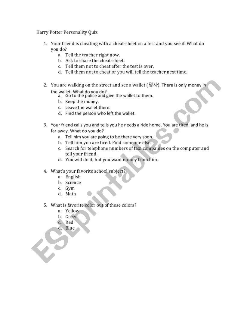 hp worksheet