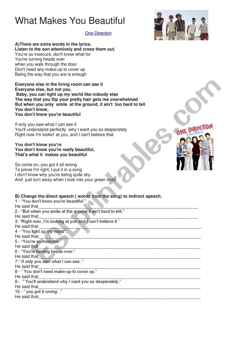 Reported speech worksheet