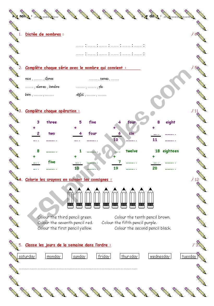 Test : several pages ! worksheet