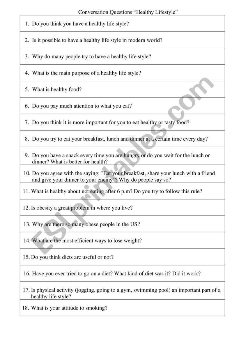 Board game Healthy lifestyle worksheet