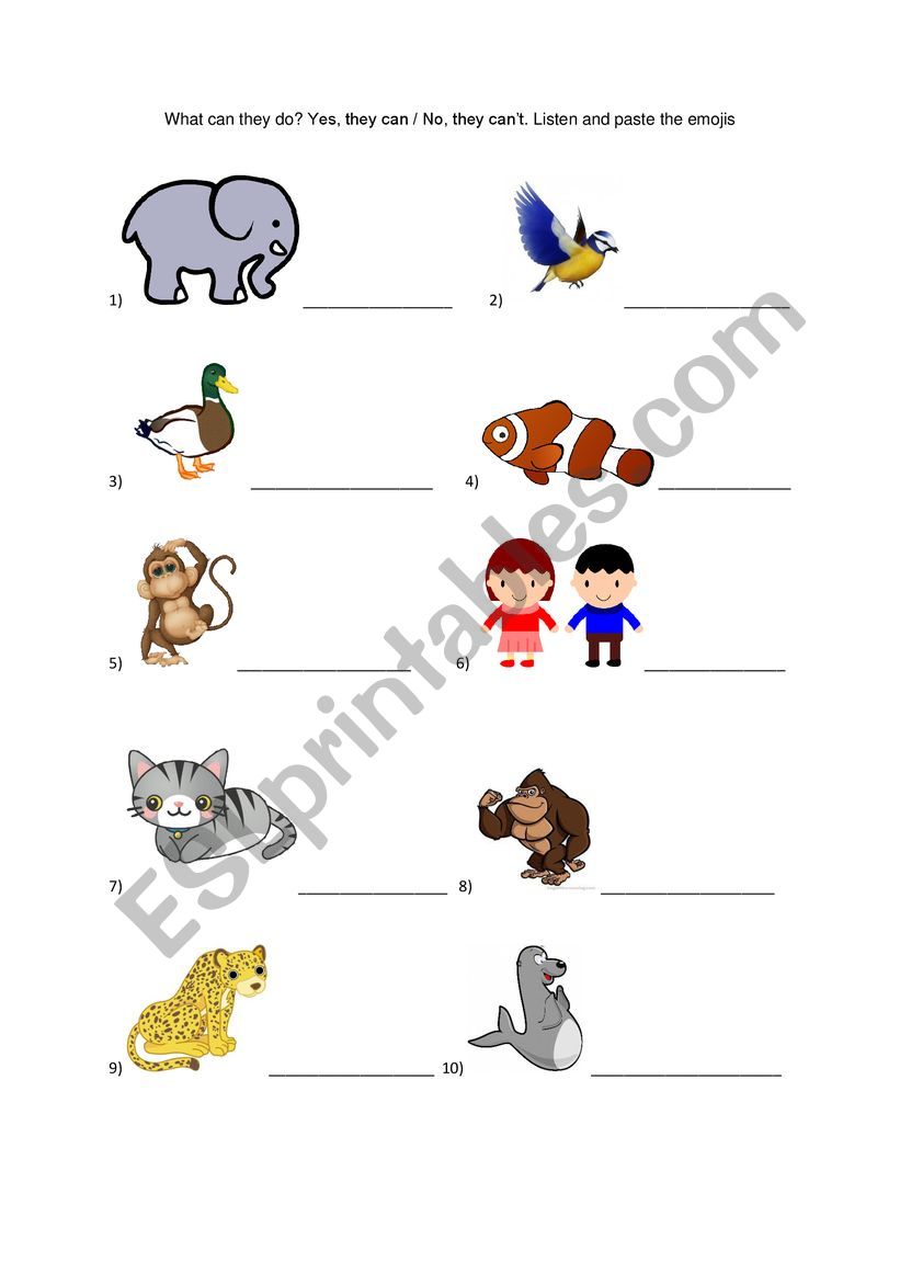 What can they do? Action verbs (animals)