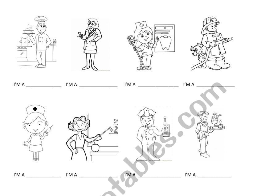 Professions worksheet