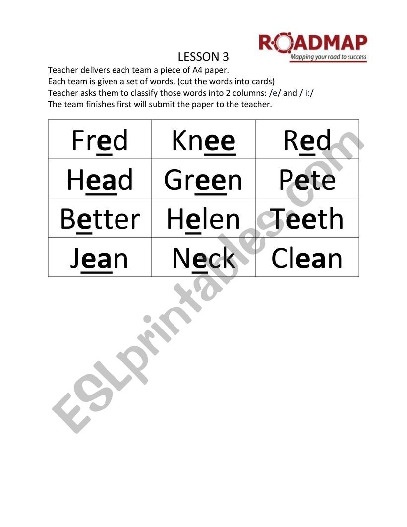 Pronunciation  worksheet