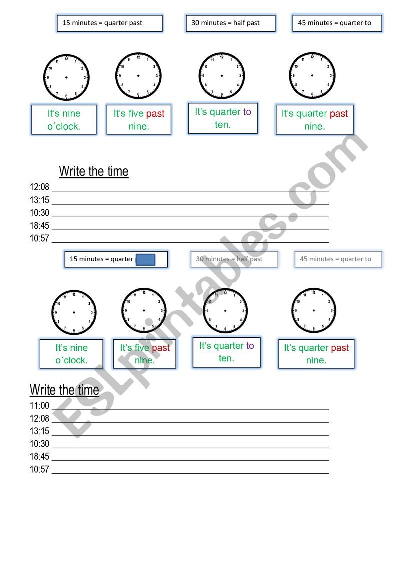 TIme worksheet