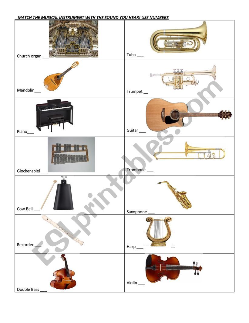 Atspėk muzikos instrumentą – ESLAtspėk muzikos instrumentą – ESL  