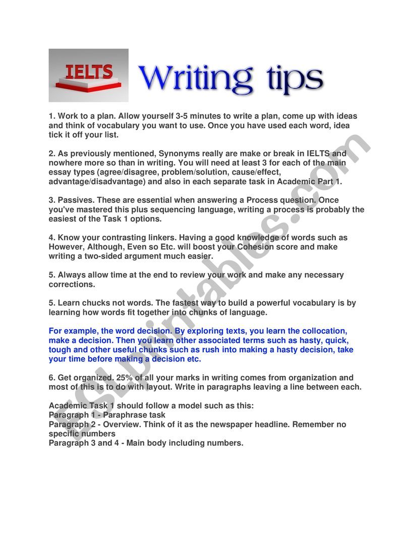 Writing tips For IELTS success 