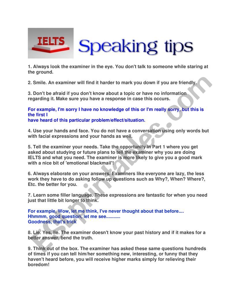 Speaking tips for IELTS success