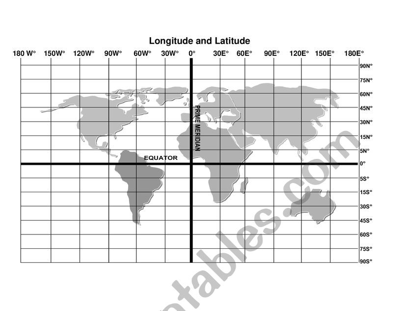 Latitude and Longitude worksheet