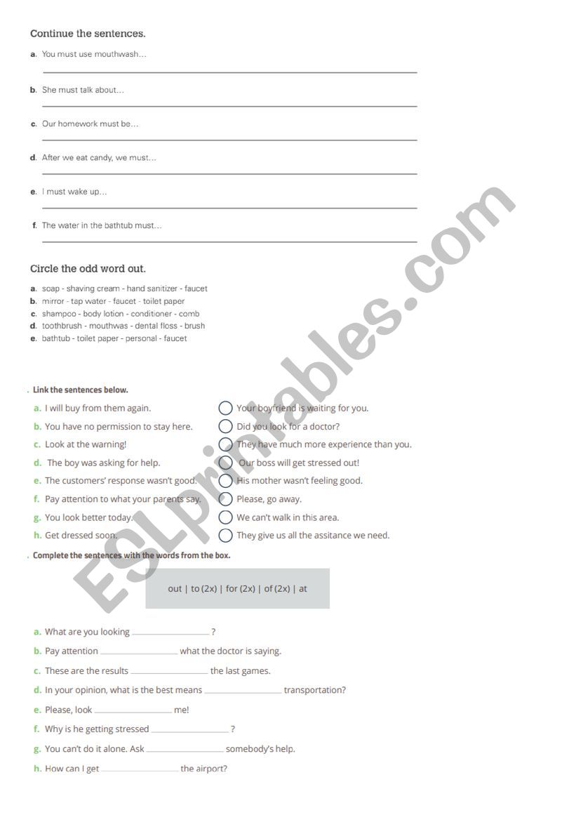 activity worksheet