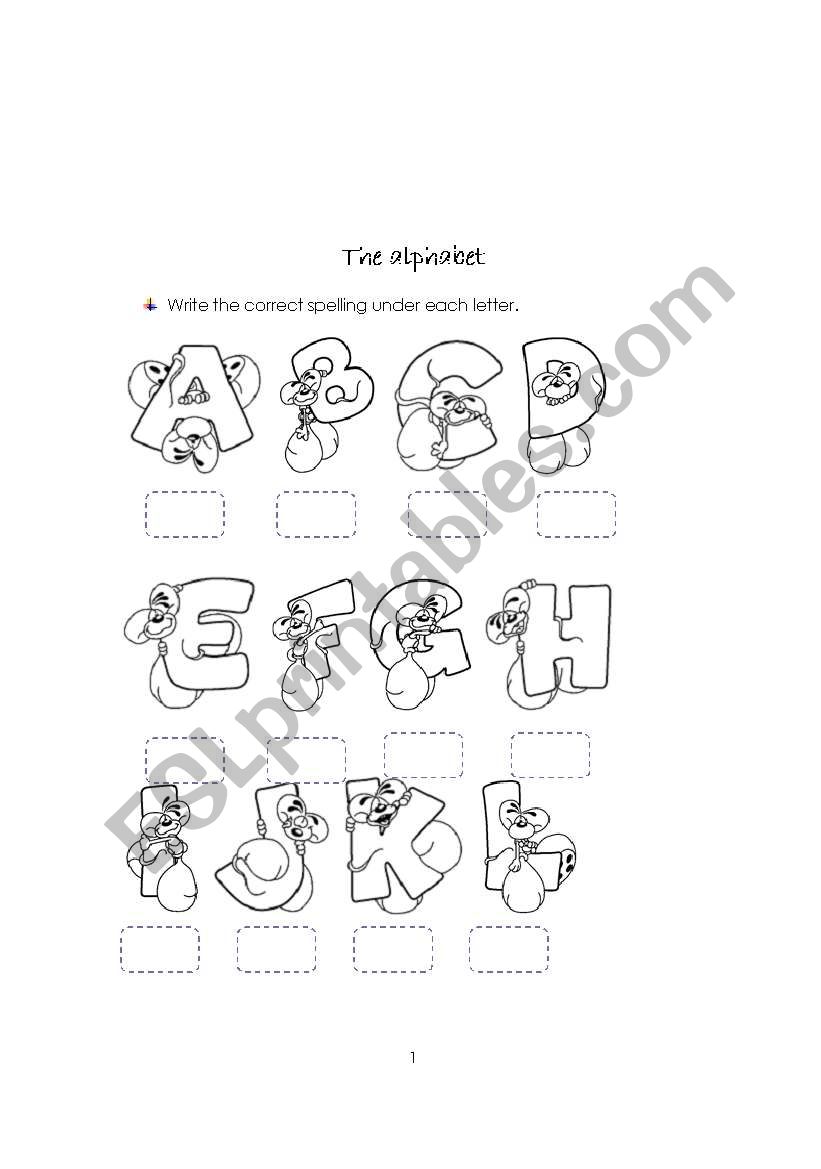 The alphabet worksheet