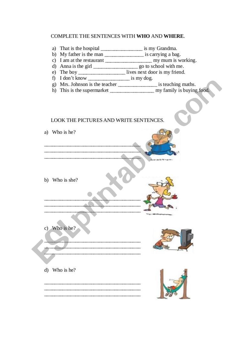 who are they? worksheet