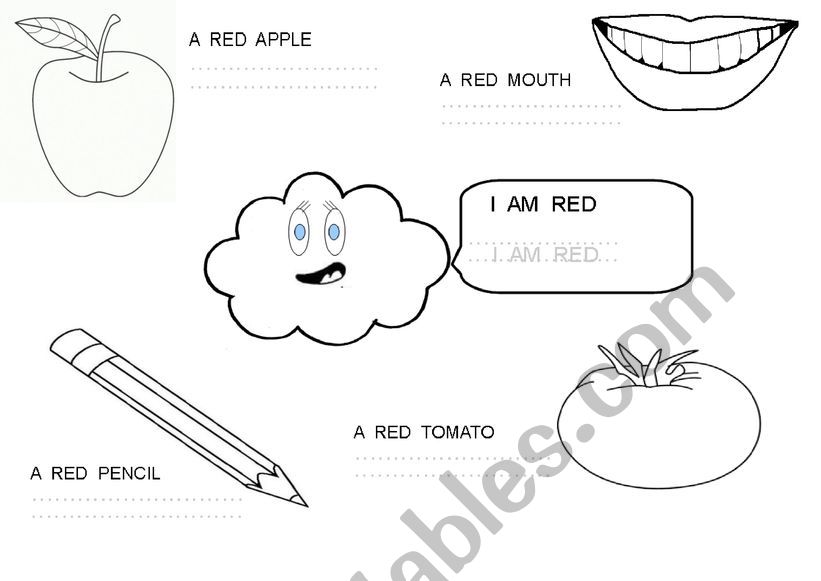 I AM RED YELLOW worksheet