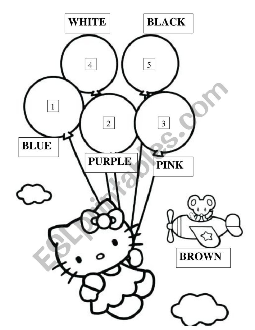 Colours - Balloons worksheet