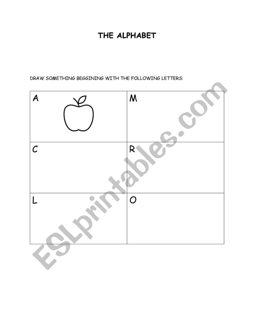 the alphabet worksheet