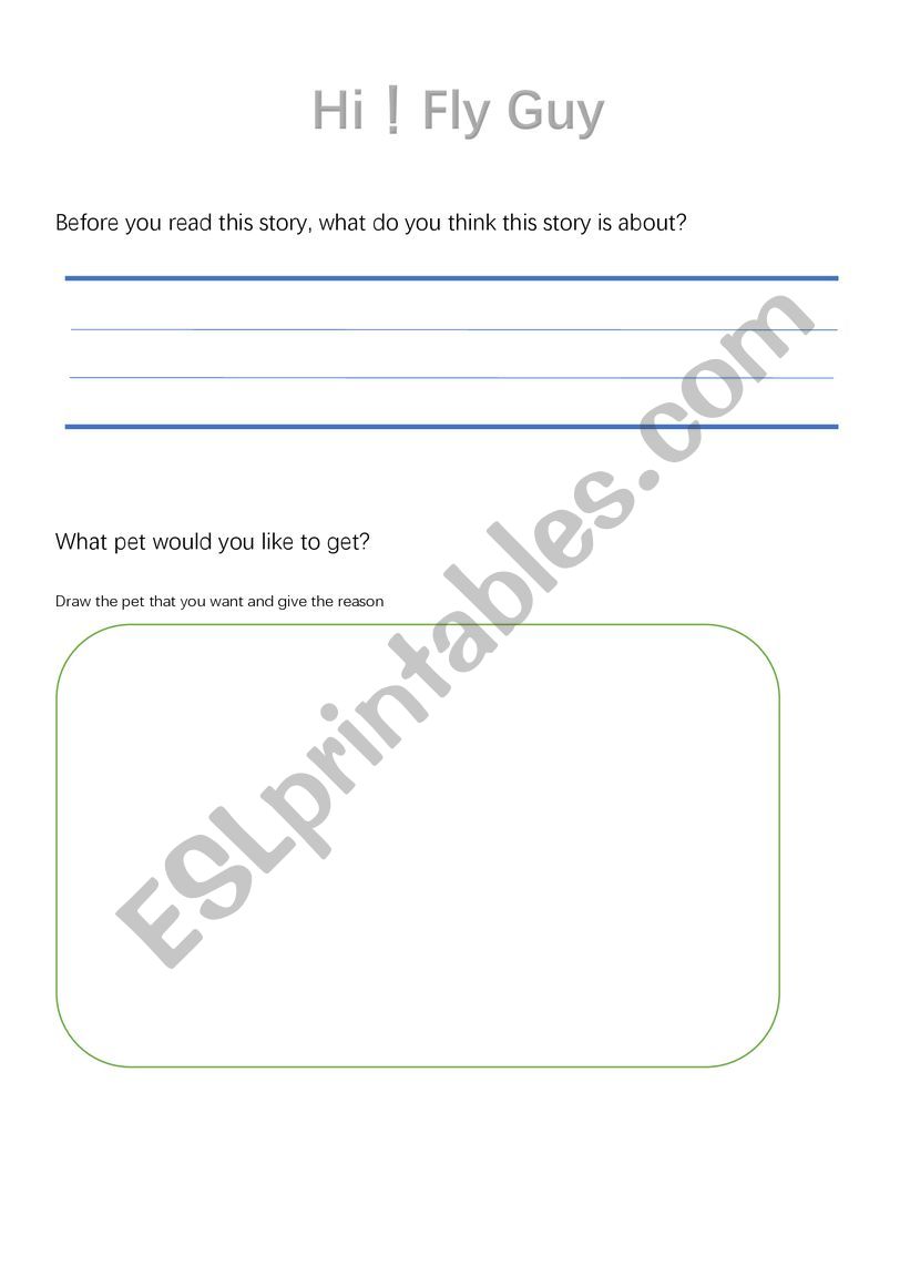 Hi! Fly Guy worksheet