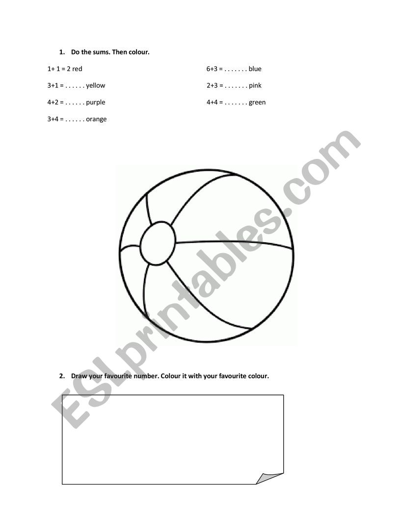 Colours worksheet