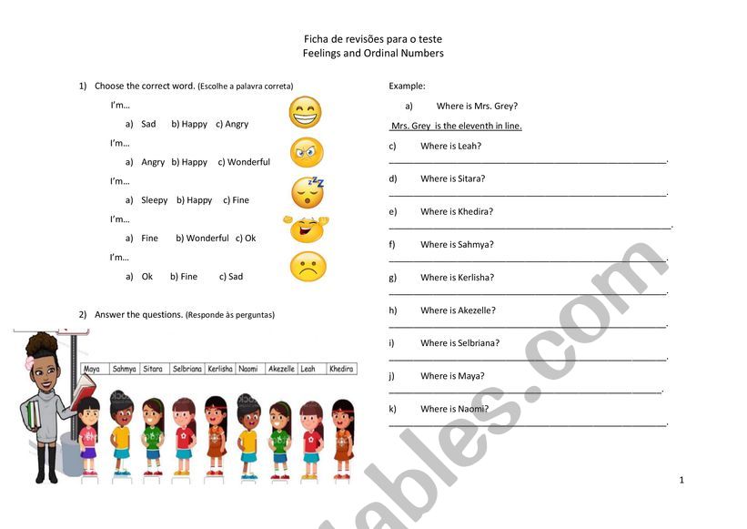 Feelins and Ordinal Numbers - Revisions