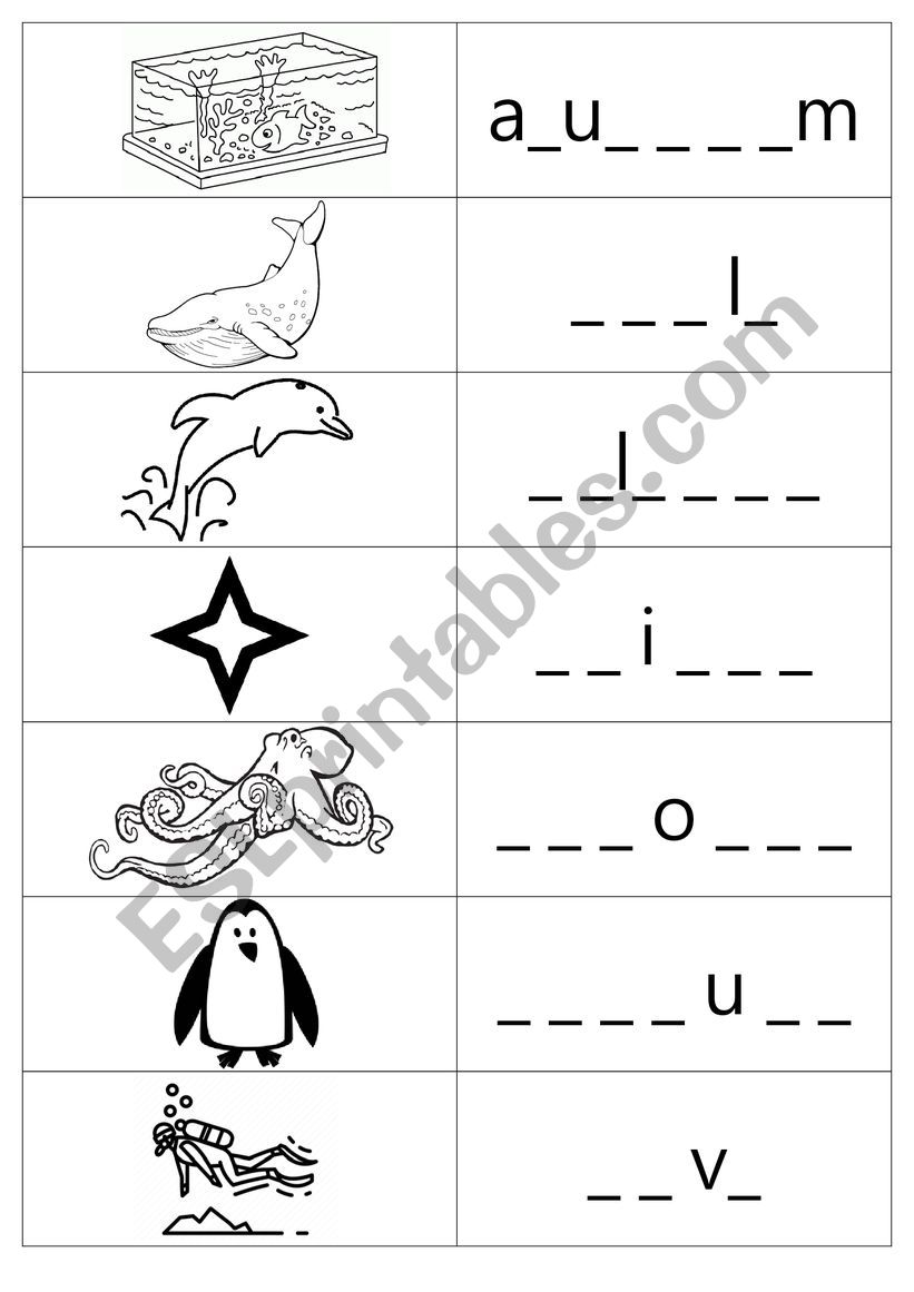 Spelling Worksheet (1st grade)