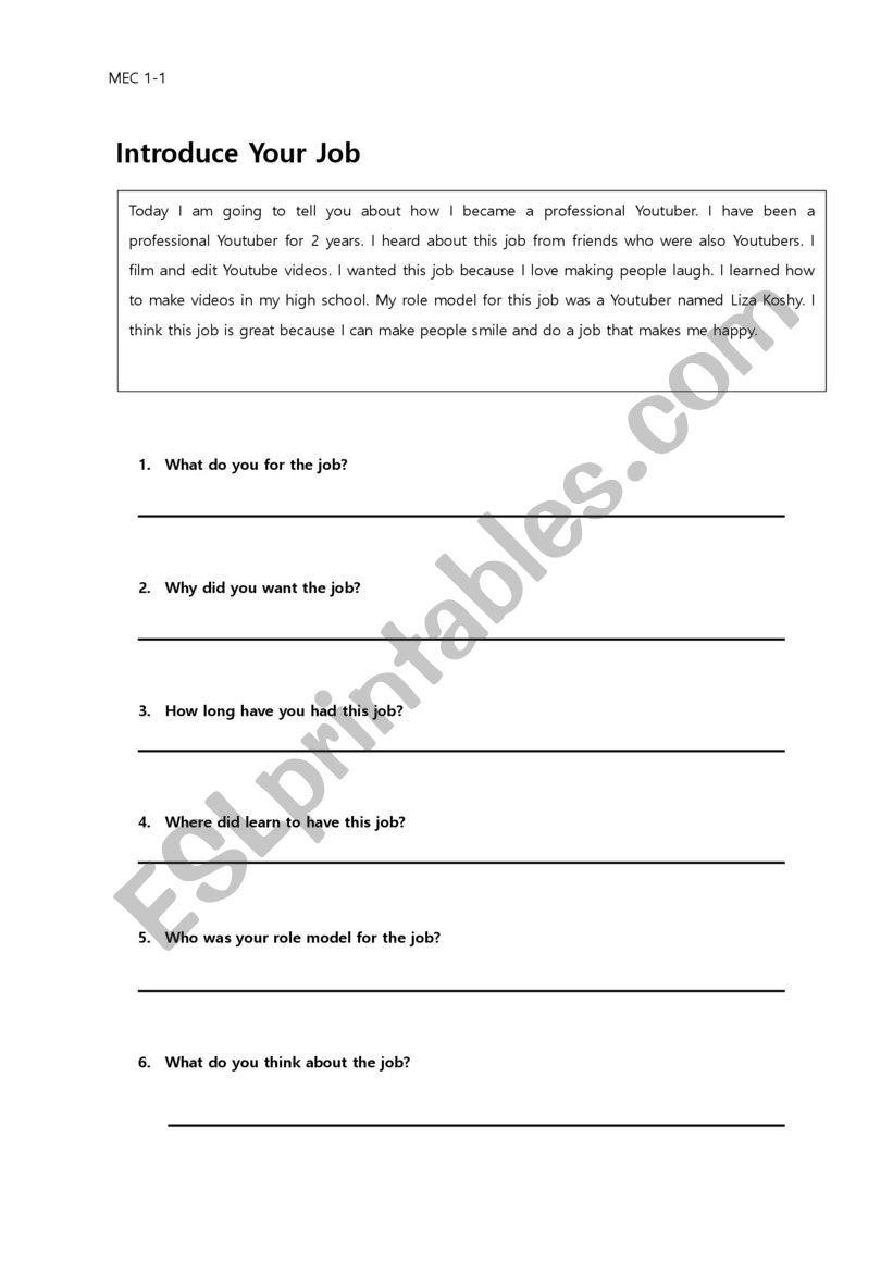 Interview worksheet