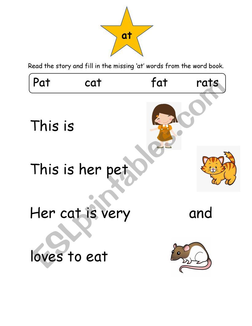 Diagraph ï¿½atï¿½ Word Family Revision Worksheet