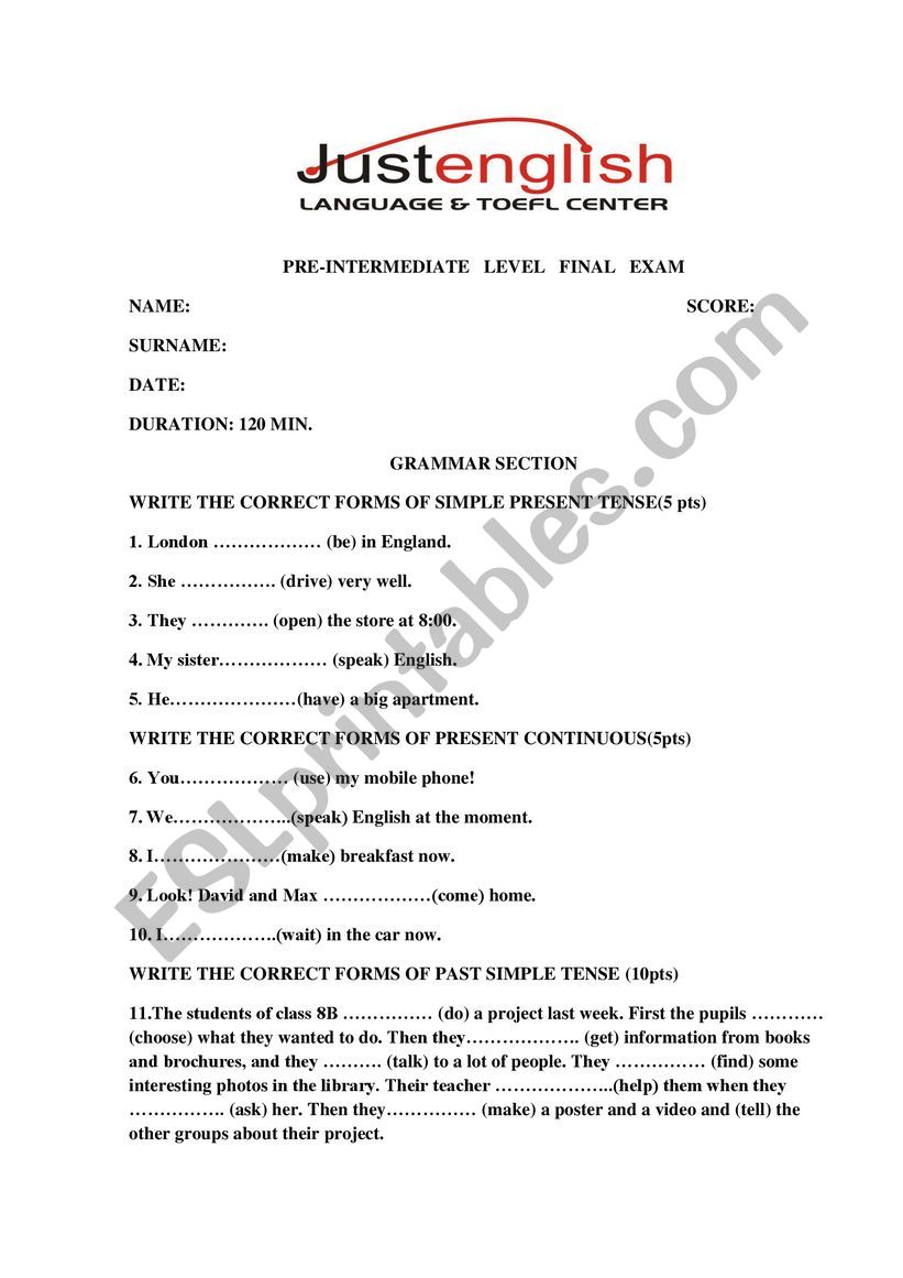 QUIZZ worksheet