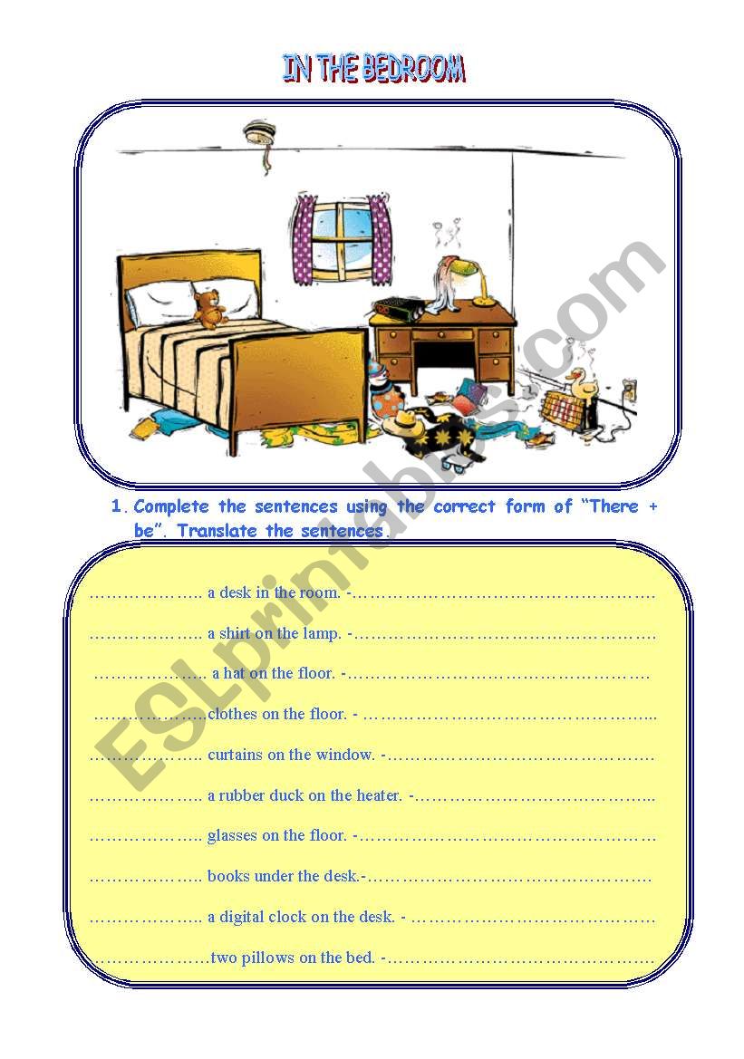 In the bedroom (08.09.08.) worksheet