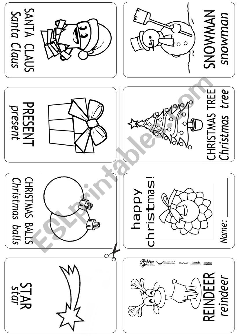 xmas minibook worksheet
