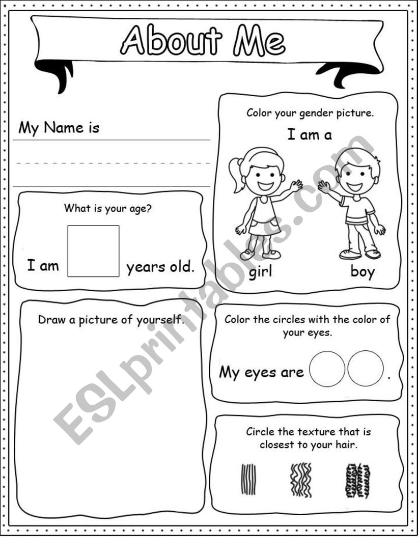 All about me worksheet