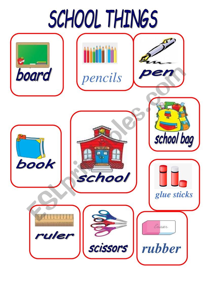 School things worksheet