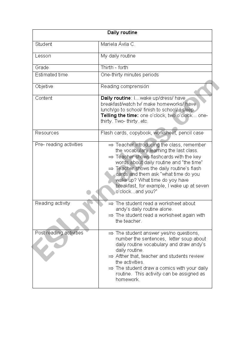 lesson-plan worksheet