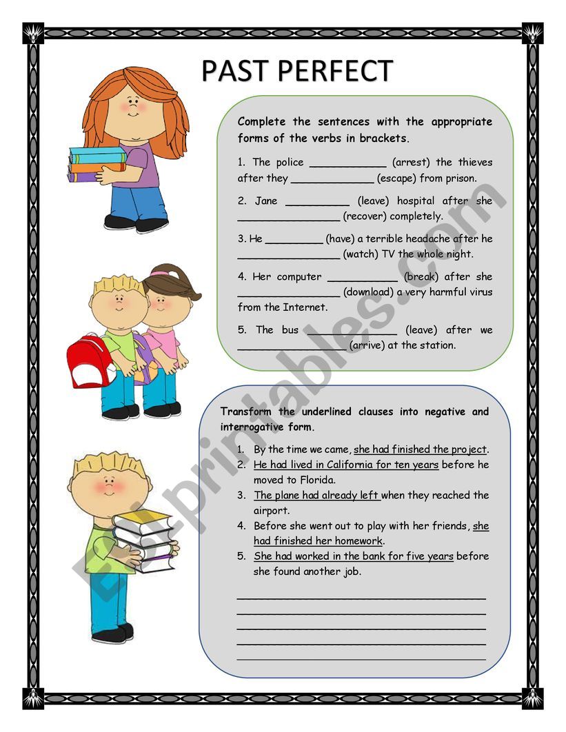 Past Perfect worksheet