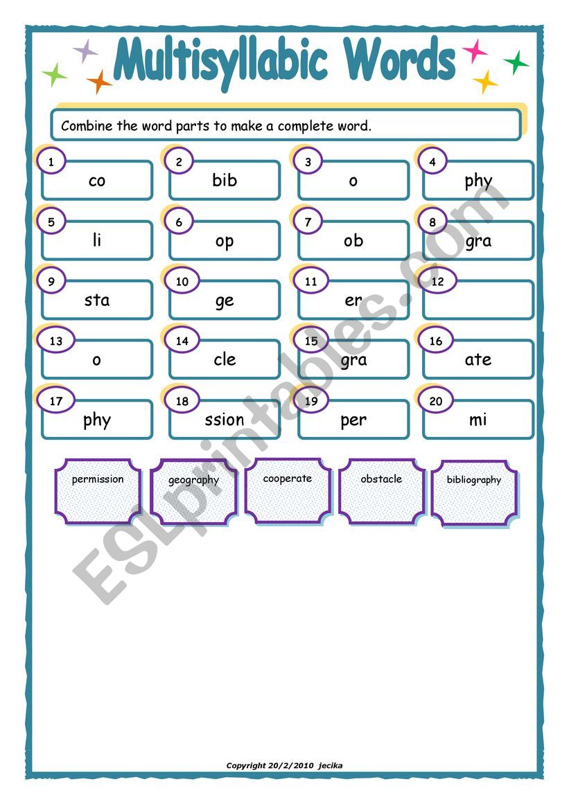 multisyllabic-words-esl-worksheet-by-irammari