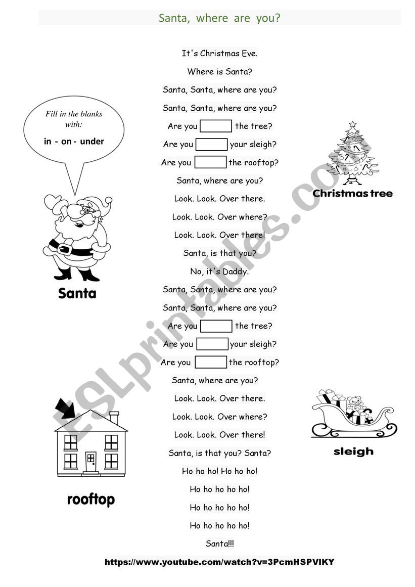 Santa, where are you? worksheet