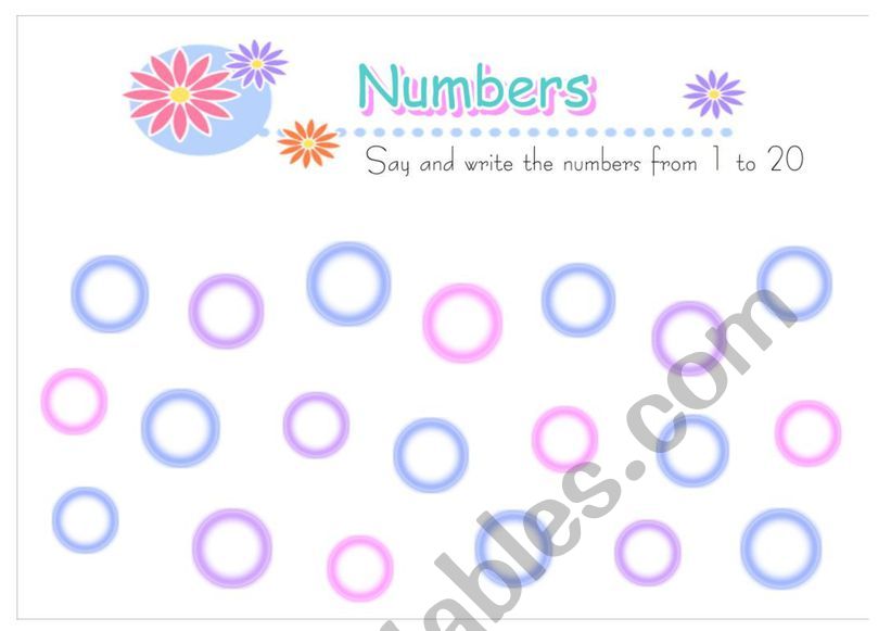 numbers worksheet