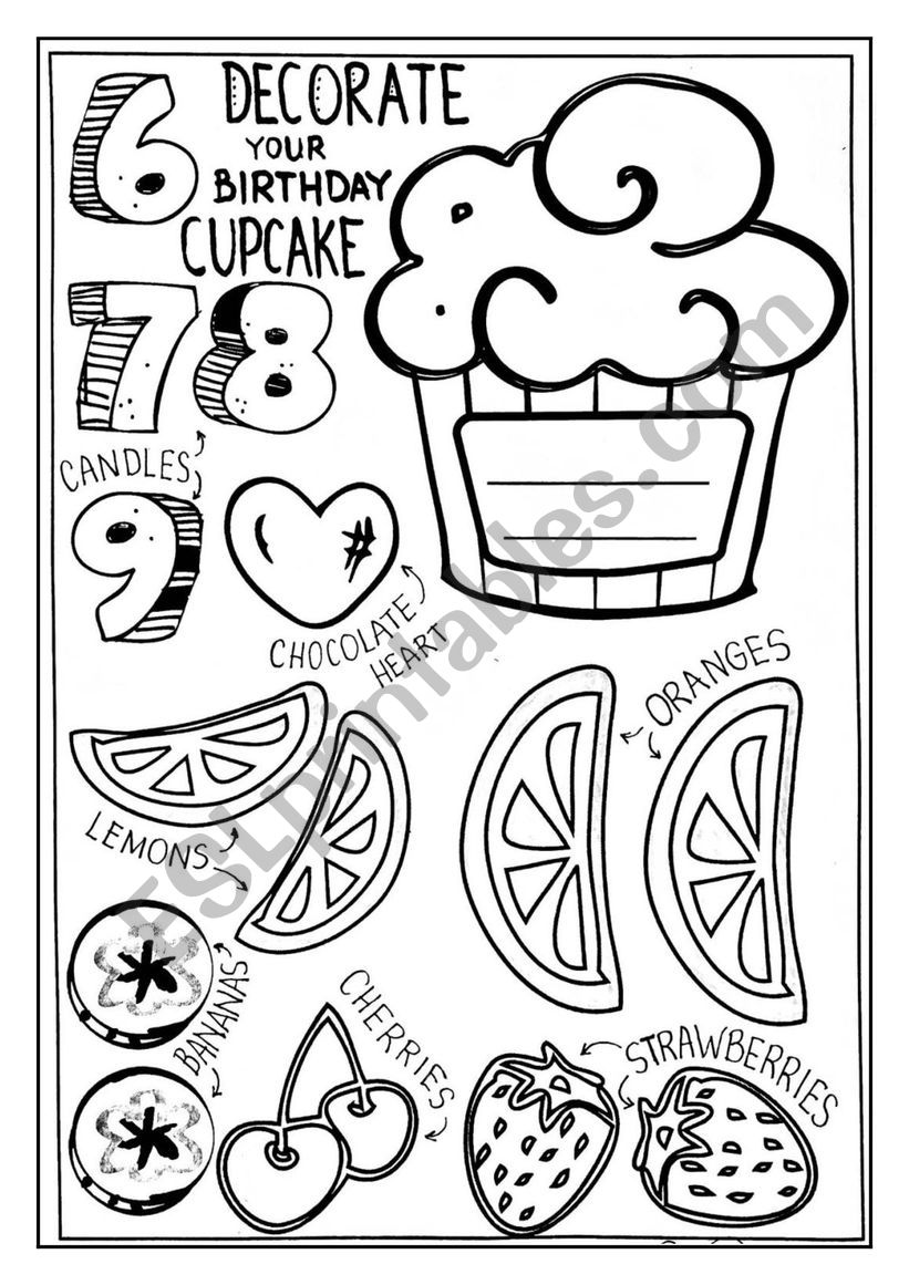 Birthday craftwork worksheet