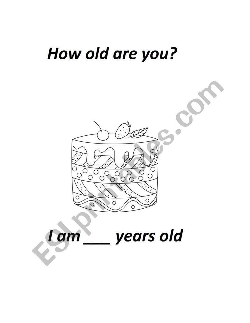 How old are you? worksheet