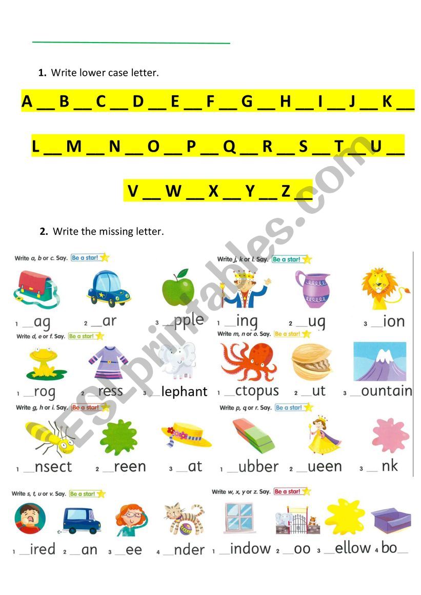 The alphabet worksheet worksheet