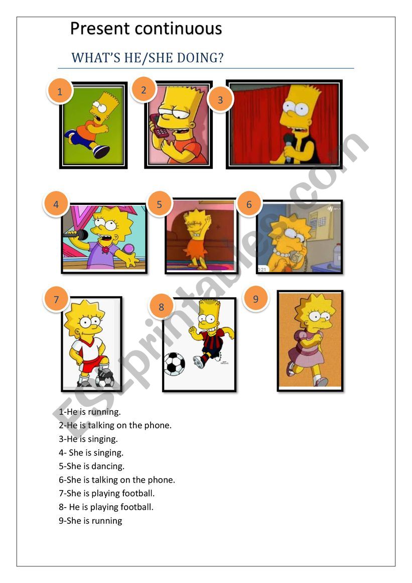 Present Continuous worksheet