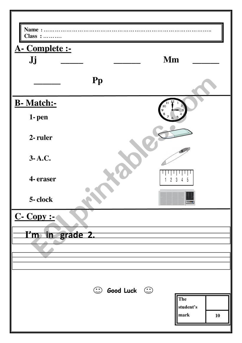 2nd primary exam worksheet