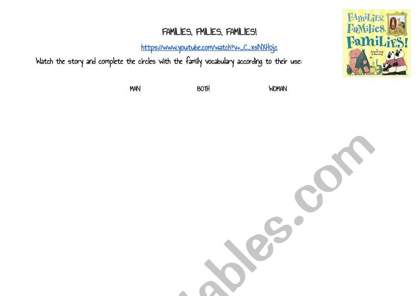 Families, families, families worksheet