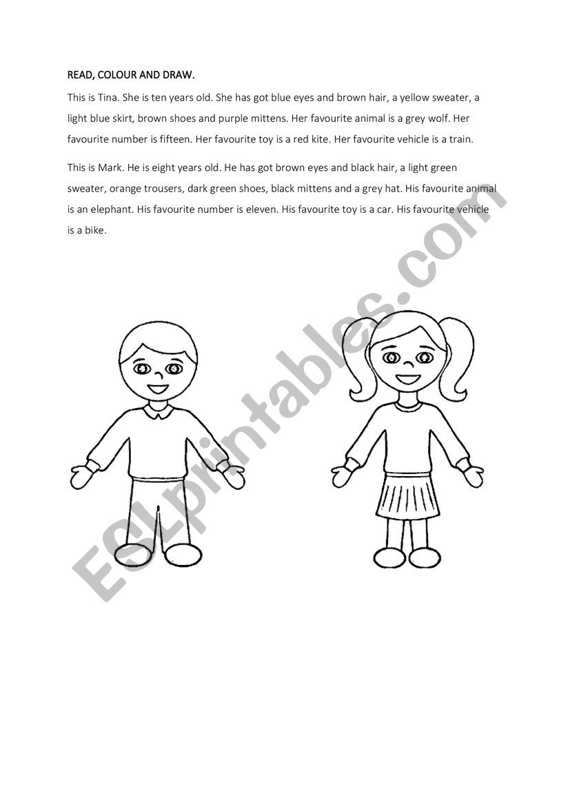 Reading comprehension worksheet