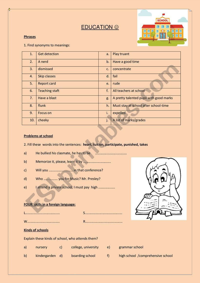 Education worksheet