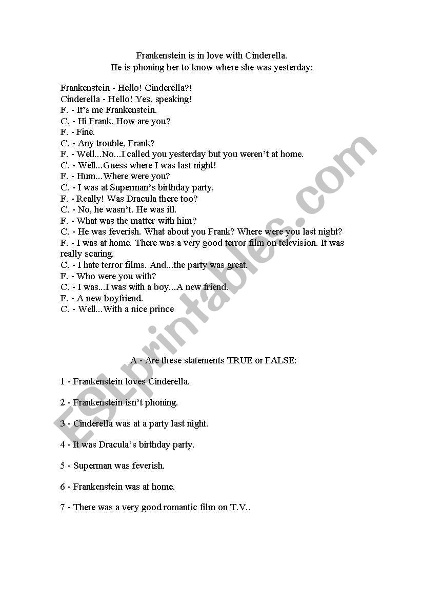 text worksheet