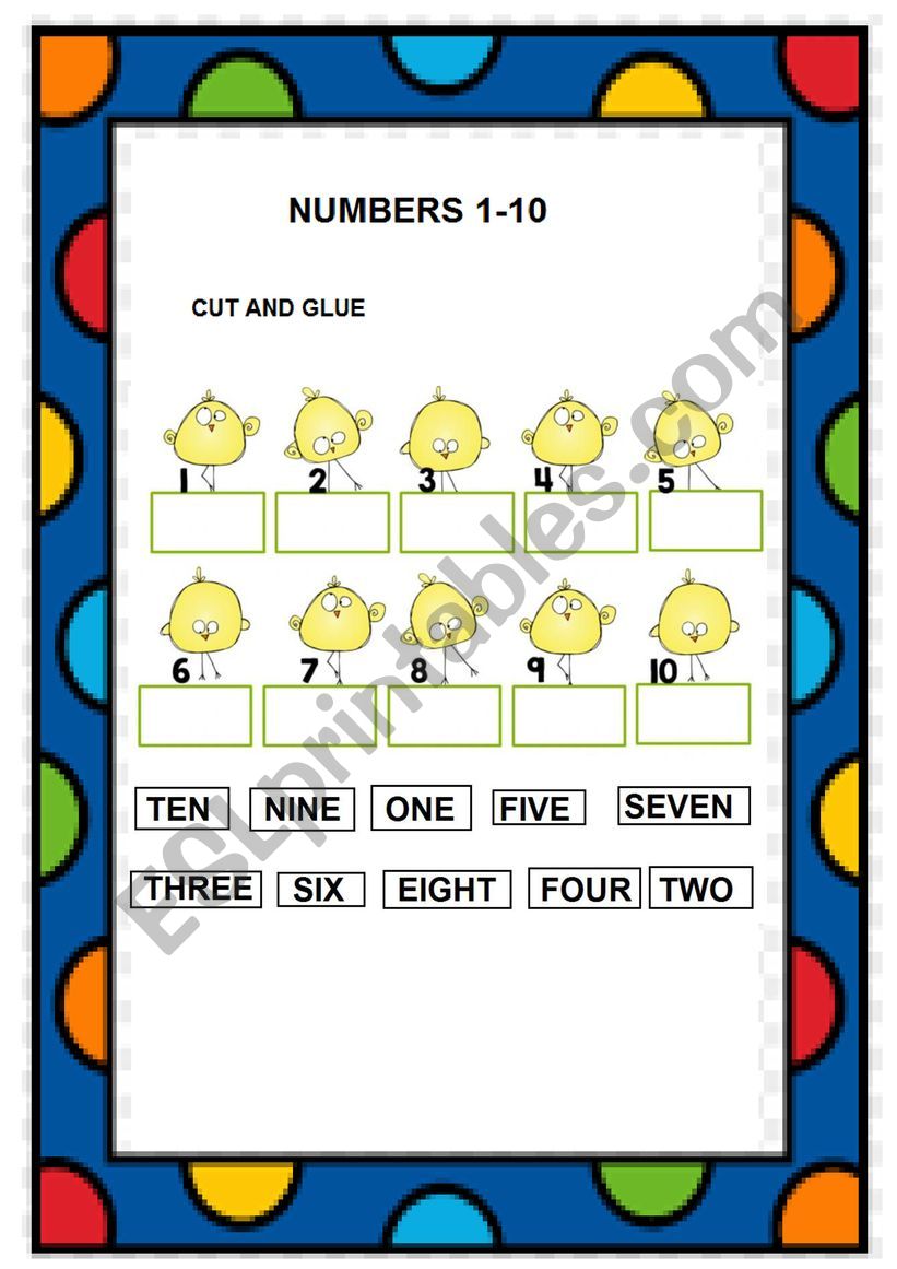 NUMBERS 1-10 worksheet