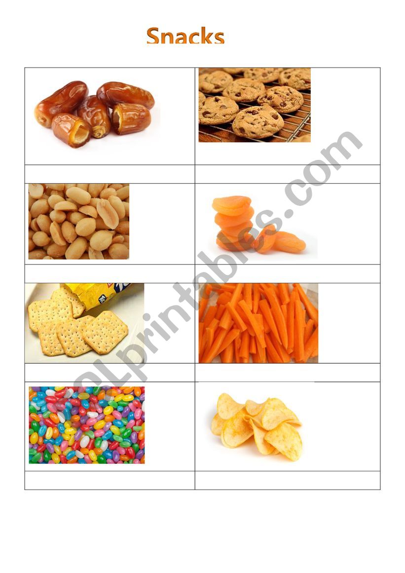 Snacking worksheet