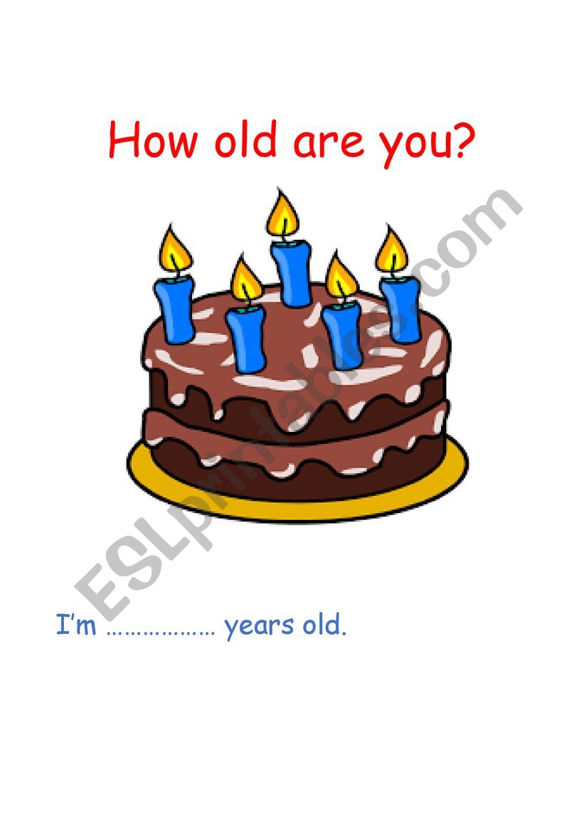 How old are you activity worksheet