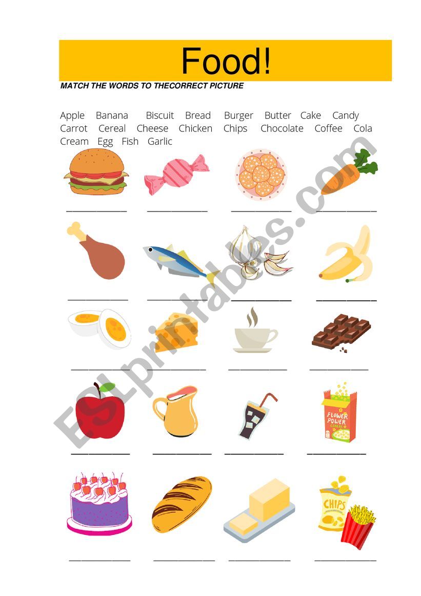 Food Part 1 worksheet