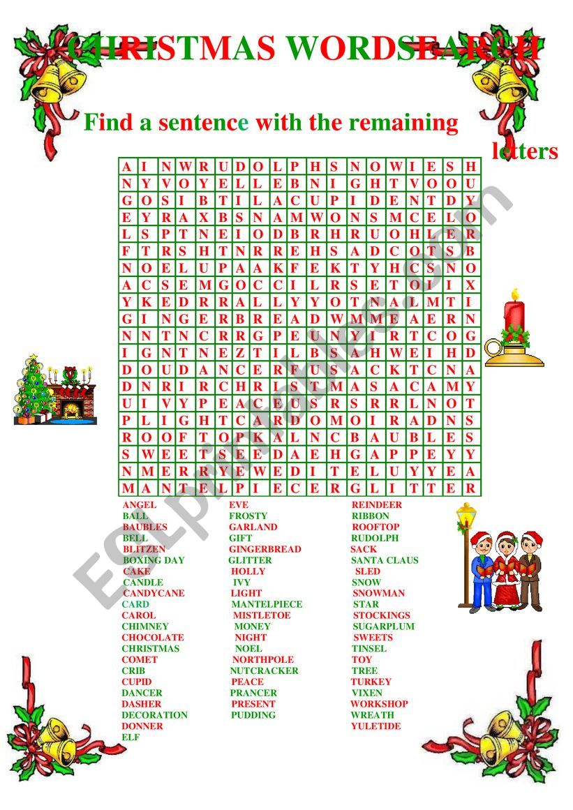 CHRISTMAS WORDSEARCH worksheet