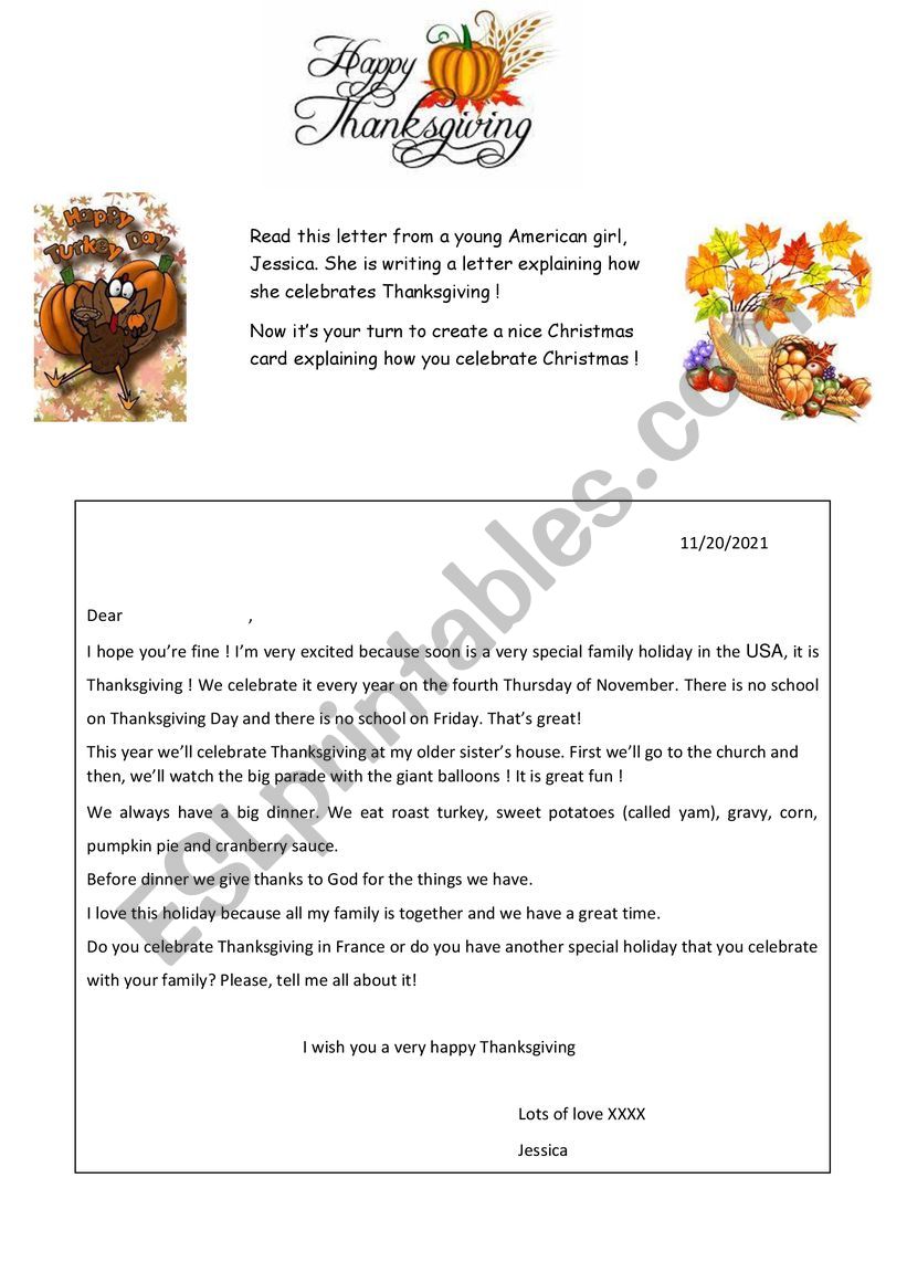 thanksgiving worksheet