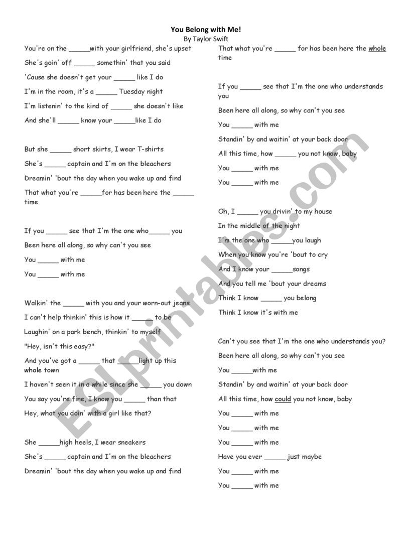 Listening Activity worksheet